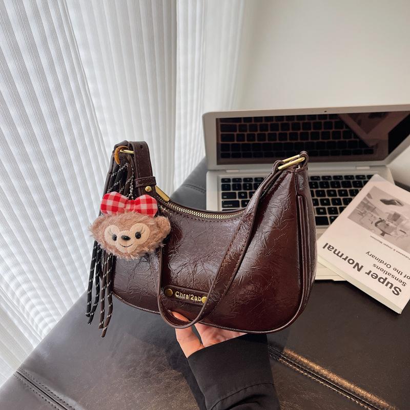 

Простая повседневная женская сумка, новая модная, высококачественная, универсальная, сумка-мессенджер через плечо, повседневная женская сумка через подмышку темно-коричневого