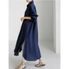 Spring and Summer Cotton and Linen Shirt Skirt Loose Irregular Shirt Cardigan Long Dress