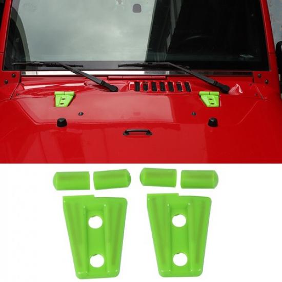 Green Front Engine Hood Hinge Cover Trim Exterior for Jeep Wrangler JK 2007-2017