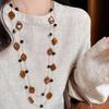 Vintage Maillard Přírodní tygří oko Choker náhrdelník pro ženy Skládané krční korálkové řetízky Šperky Dárek
