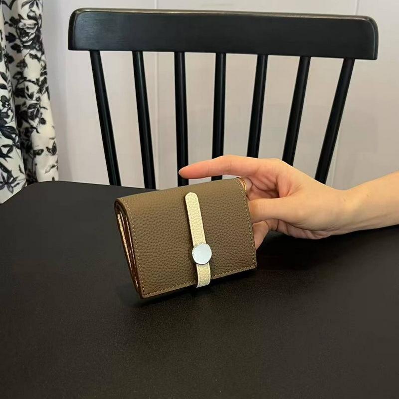 26 New Genuine Pickup Truck With Leather Toe Layer, Women's Foldable Short Wallet, Trendy Leather, Fashionable Drawstring, Versatile Wallet