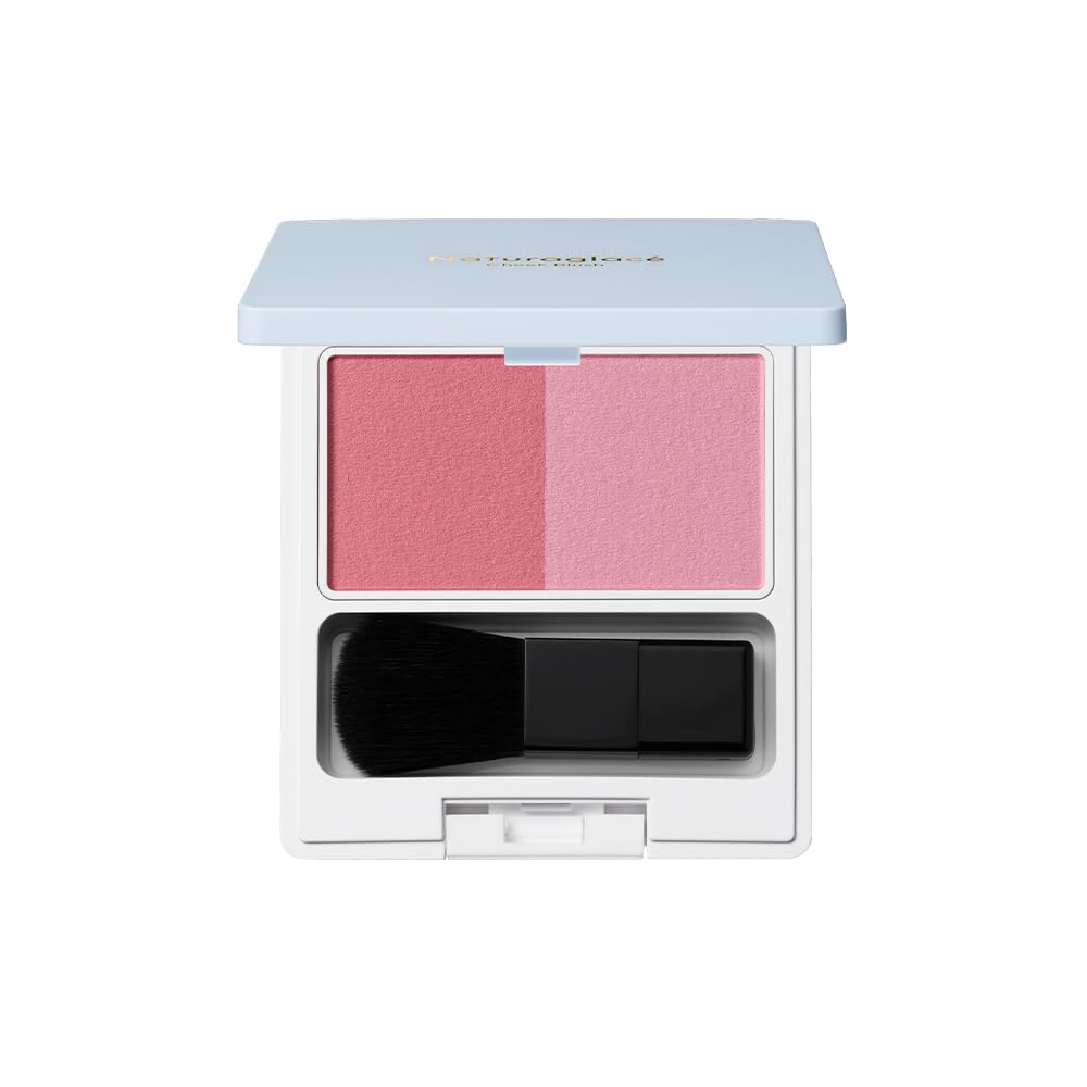 Naturaglace Cheek Blush N 01 Blooming Pink skincare Organic (with brush) - Blush, Soap-removable, Plant-derived ingredients,