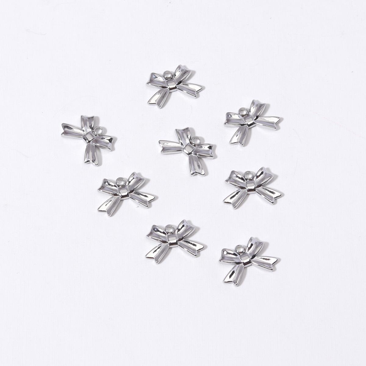 Stainless Steel Bow Pendant for DIY Jewelry: Necklace, Bracelet, Keychain, Bag Charm