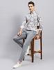 MONTE CARLO Mens Brown Printed Collared Neck Full Sleeve Slim Fit Shirt