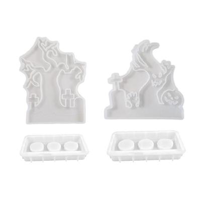 Silicone Resin Molds Candle Holder Molds Halloween Theme Craft Mold Silicone Candle Base Molds Perfect for Candle Holder