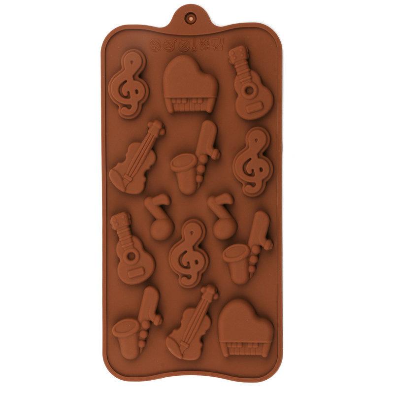 

Multiple Musical Instruments Music Note Silicone Chocolate Mould Fondant Gumpaste Candy Clay Molds Cake Decorating Tools
