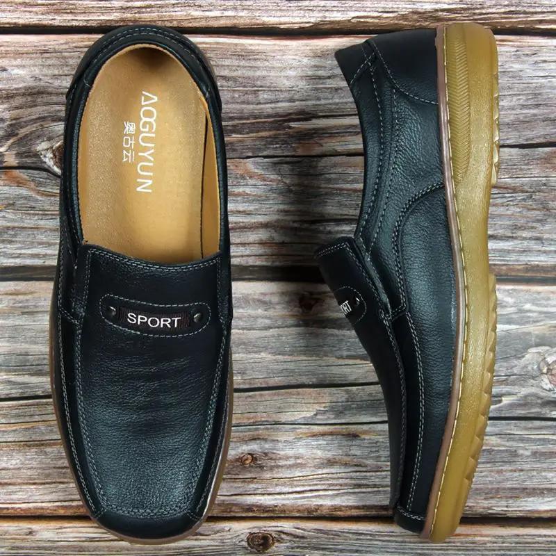 Black Slip on Business Male Casual Shoe Adults Social Classic Original Pu Comfortable 2026 Trend Low Price Men's Leather Shoes