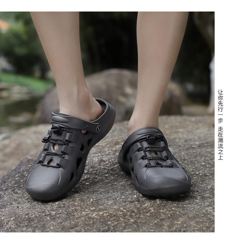 Men's Cave Shoes Casual Outdoor Baotou Sandals Two Wear Breathable Beach Sandals