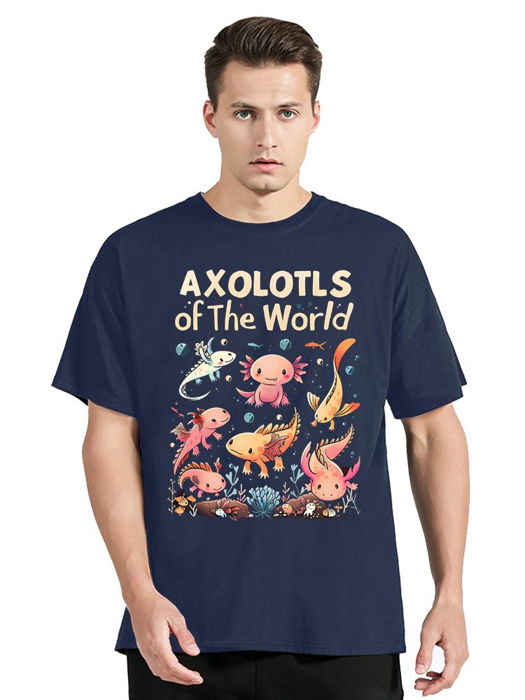Axolotl Kawaii Axolotls Of The World Axolotl Animals TShirt Fashion Mens Clothes Oversized Tshirt Tops Casual Fitness T Shirt S