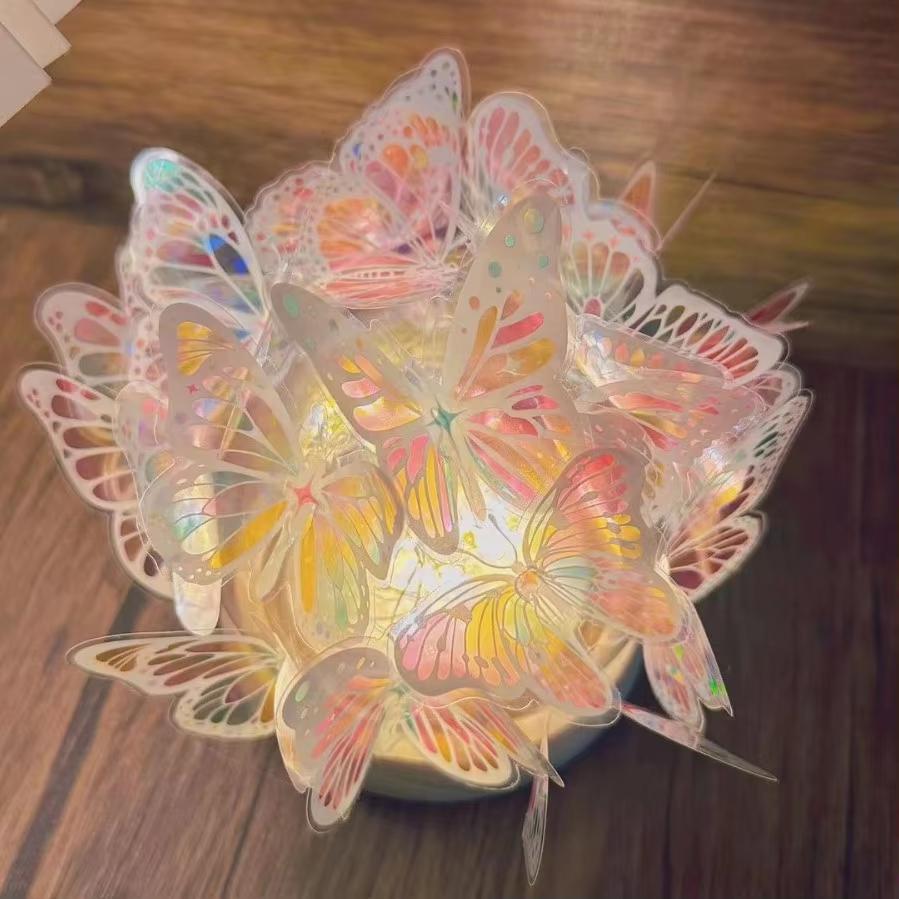 Butterfly Shape Night Light Handmade DIY Material Pack Ambient Light Bedroom Valentine's Day Gift Children's Toy Room Decoration