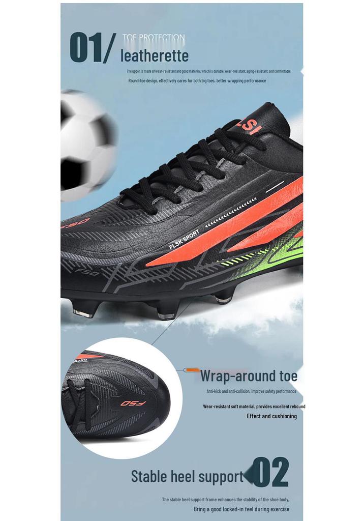 Men's Studded Low-Top Football Shoes for Teen Outdoor Competition & Training