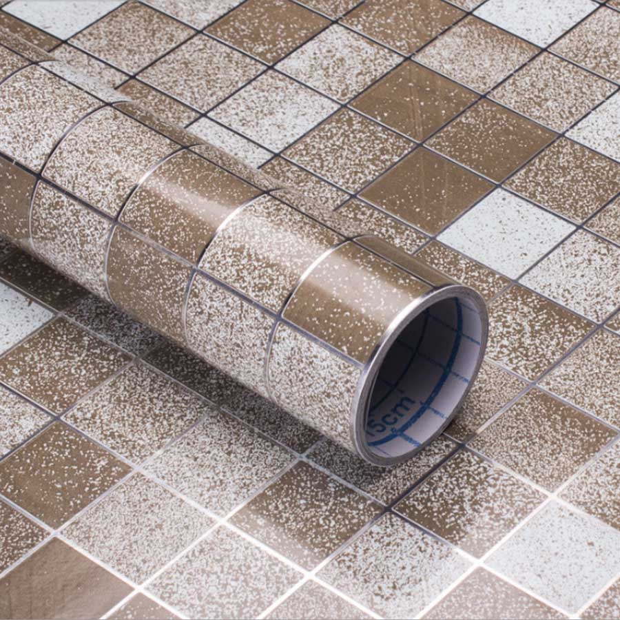 0.45x3M Mosaic Anti Oil Temperature Resistant Kitchen Wallpaper Cooktop Countertop Drawer Aluminum Foil Waterproof Wall Stickers