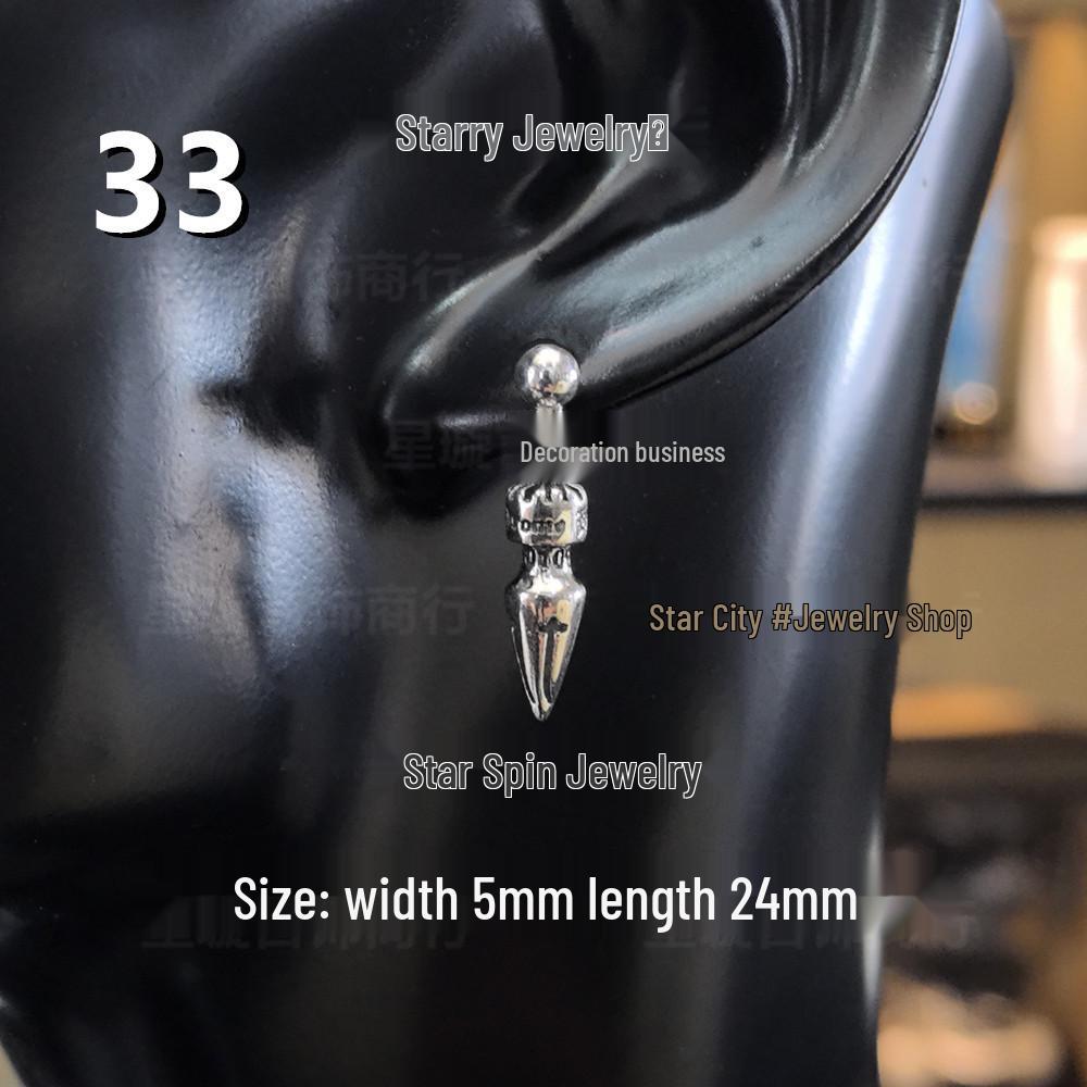 Cercei atârnători New Cross G-Dragon cu diamante colorate pentru bărbați și femei, Cupru alb, Argint thailandez, Ac din argint s925