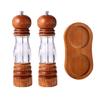 Manual Wood Peppers Grinder Refillable Manual Salt Grinder with Adjustable Coarse Spices Salt Grinder for Kitchen
