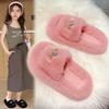 2024 new  children plush slippers home indoor warm thickened non-slip baby cute slippers kids shoes  toddler girl shoes