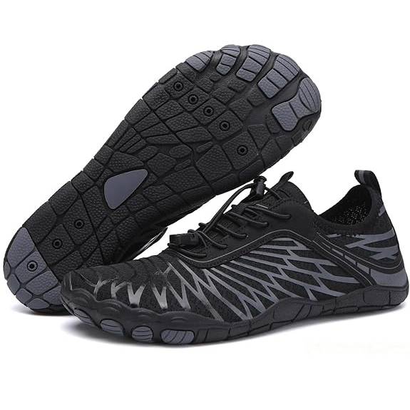 Quick-Dry Water Shoes for Diving, Lightweight Breathable Unisex, Indoor/Outdoor Running, Yoga, Water Adventures, Beach & Gym, Black, 41 EU
