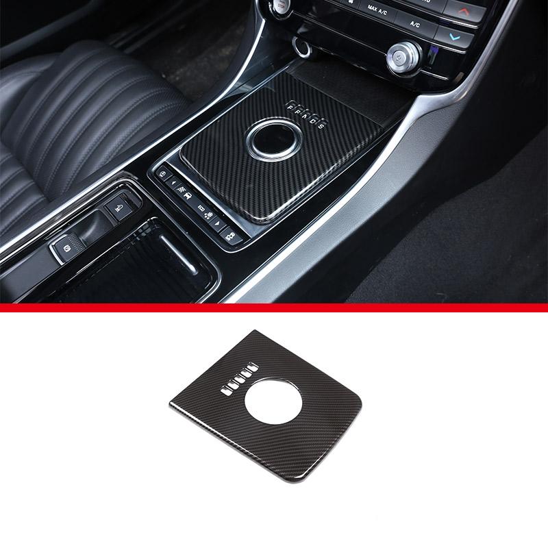 

For Jaguar F-PACE XE XEL XF XFL 2016-2020 ABS Carbon Fiber Car Central Gear Shift Water Cup Holder Panel Cover Trim Sticker