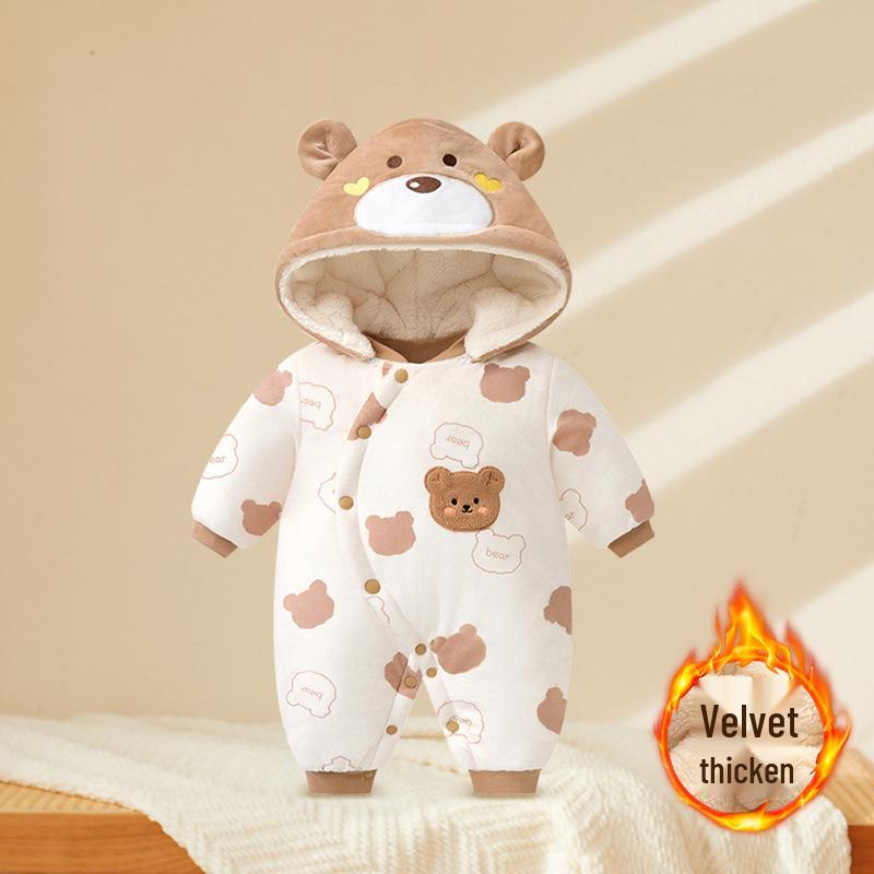 Newborn Winter Fleece Romper - Warm Harem Pajamas for Boys & Girls