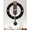 Acrylic Wall Clock with Pendulum Quiet Quartzs Arabic Numerals Hanging Swing Clock Living Room Decorative Use