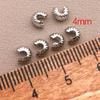 10Pcs 4Mm 18K Copper Plated Genuine Golden Thick Silvery Pattern Crescent End Buckle, Diy Jewelry Making Accessories