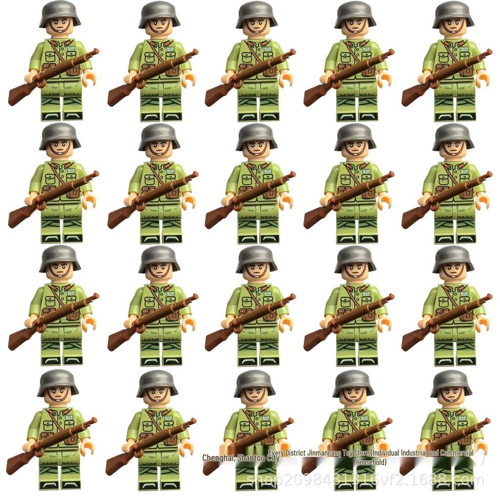 WWII Military Building Block Figures: Special Forces, Eighth Route Army, German & Soviet Army Toy