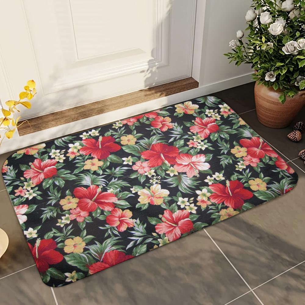 1pc Printed Bathroom Absorbent Mats Anti-Slip Mats Home Decor Supplies Carpets Home Kitchen Floor Mats