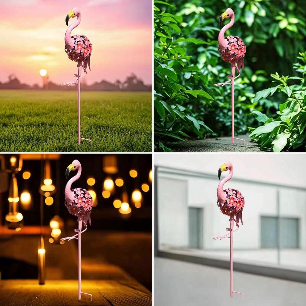 Flamingo Garden Statue Outdoor Metal Weather-Resistant Elegant