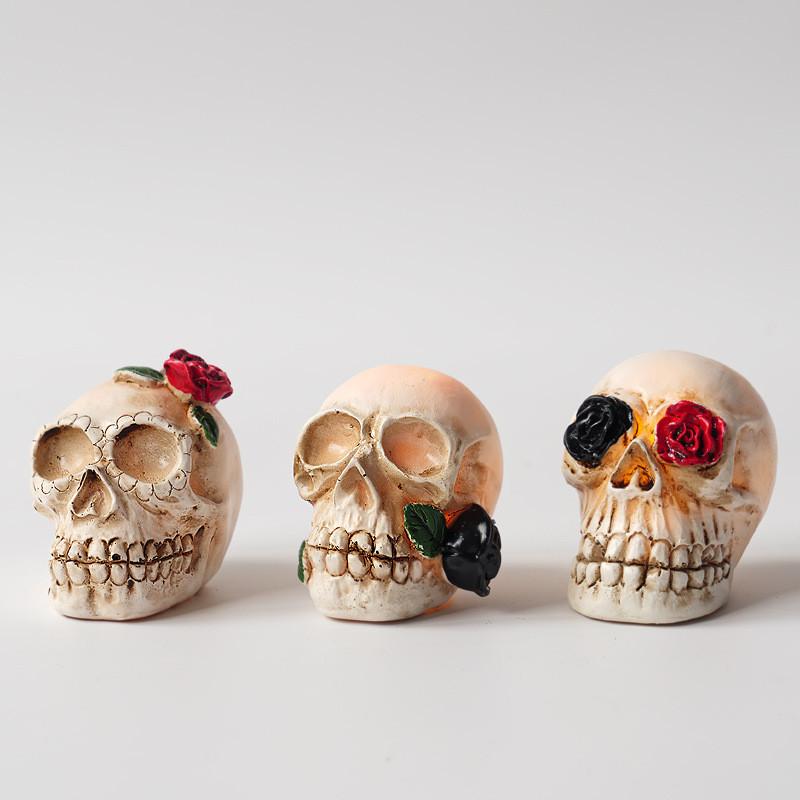 Halloween Rose Skull Model Ornament Small Night Light For Decoration Room