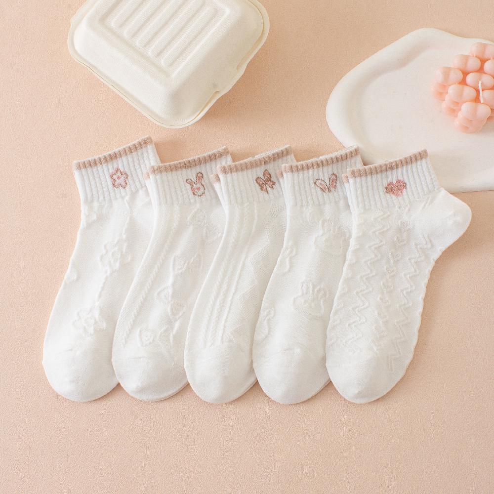 

5 Pairs Women s Cute Low-Cut Cotton Socks - Trendy Korean & Japanese Styles Ladies 5 pairs