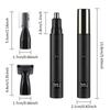 3 In 1 Electric Nose Hair Trimmer for Men Portable Digital Display Nose Ears Hair Eyebrow Trimmer 360° Roating Painless Safe