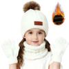 3PCS Winter Hat Scarf Gloves Set,outdoor Fashion Knitted Hooded Fleece,winter Warm Soft Comfortable Hats for Skiing,daliywear