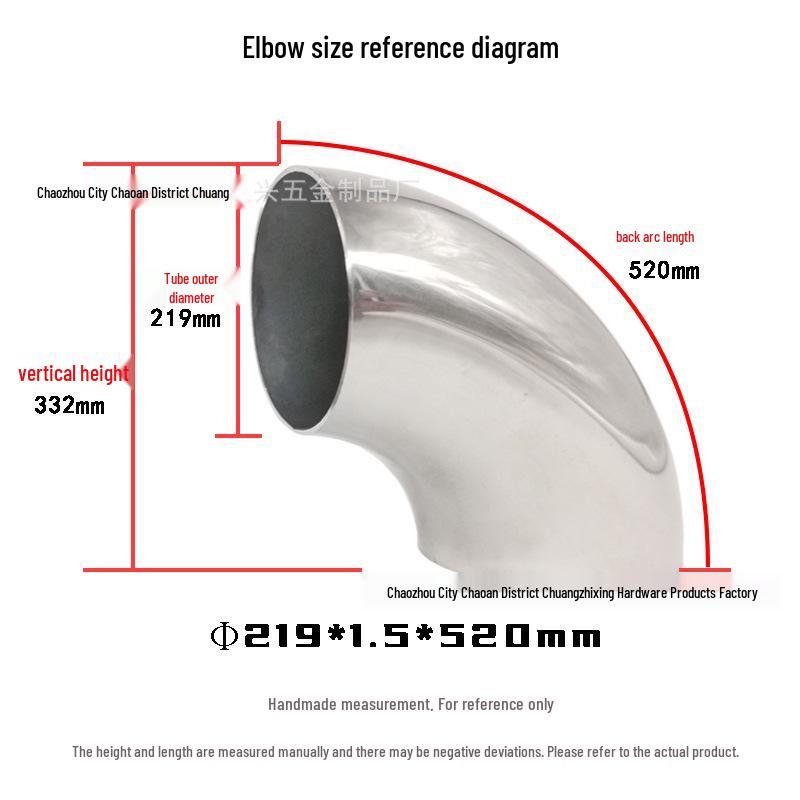304 Stainless Steel 90° Elbow for Exhaust and Handrail Systems