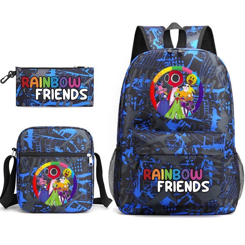 Rainbow Friends Rainbow Friends Game Original Styling Backpack Three-Piece Cartoon Student School Bag