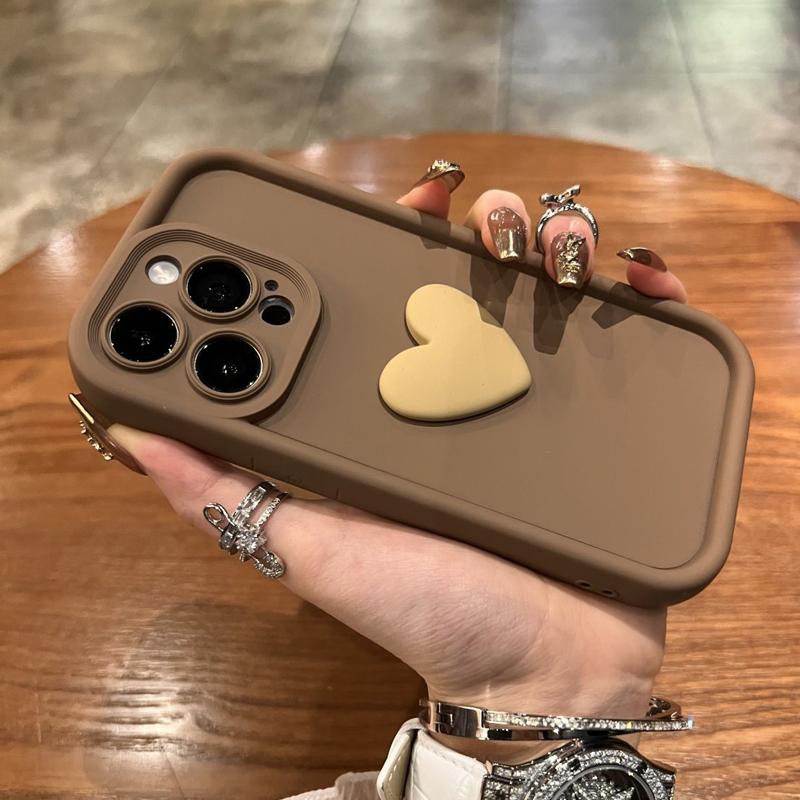Love Heart Phone Case For iPhone 16 15 14 13 12 11 Pro Max 15 Plus Cases Soft Silicone Shockproof Bumper Back Cover Accessories
