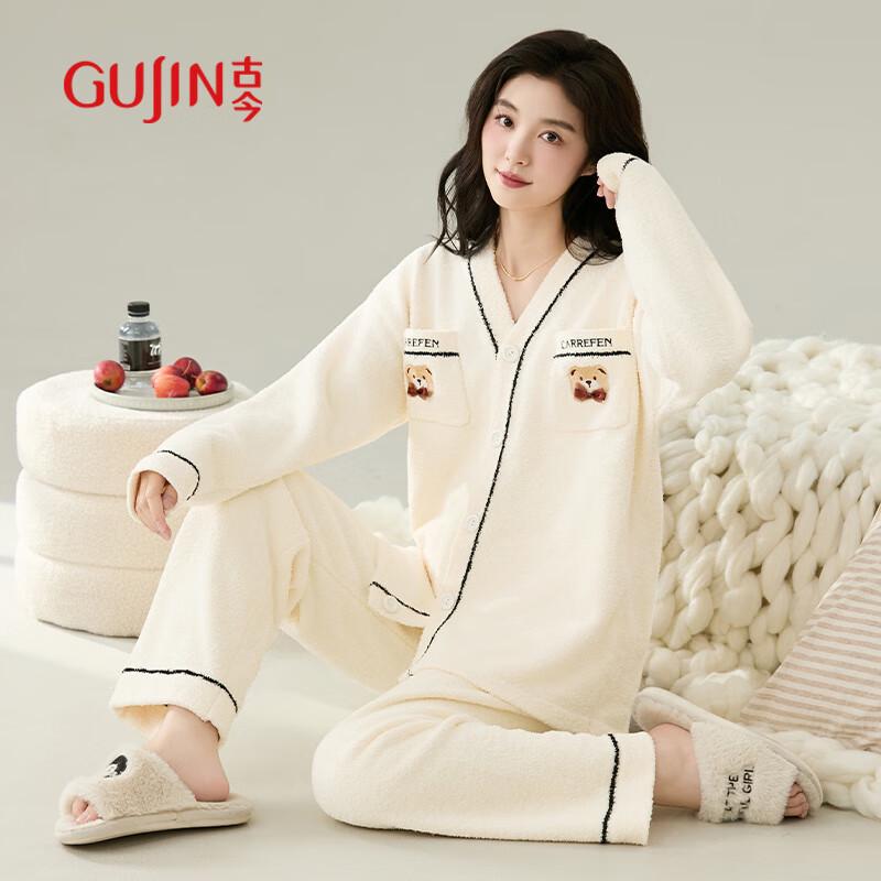 GUJIN Women s Plush Coral Fleece Pajama Set 180