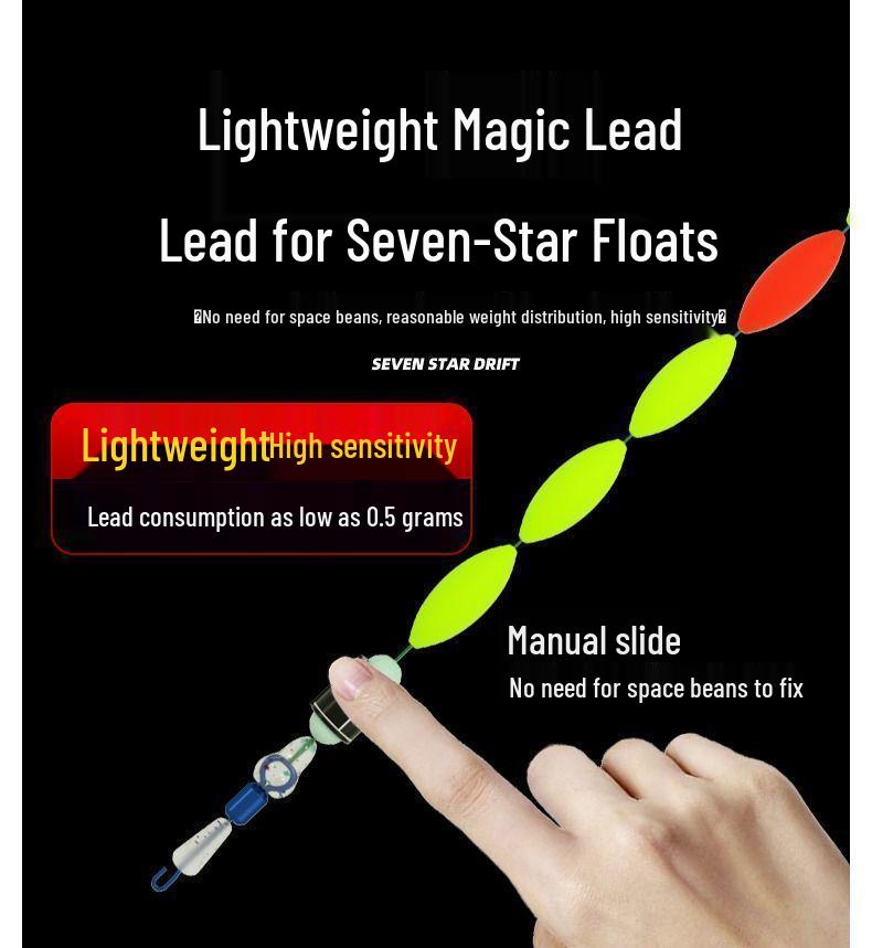 Seven-Star High Sensitivity Float Rig Set: Double Hooks & Nylon Line for Crucian Carp Fishing