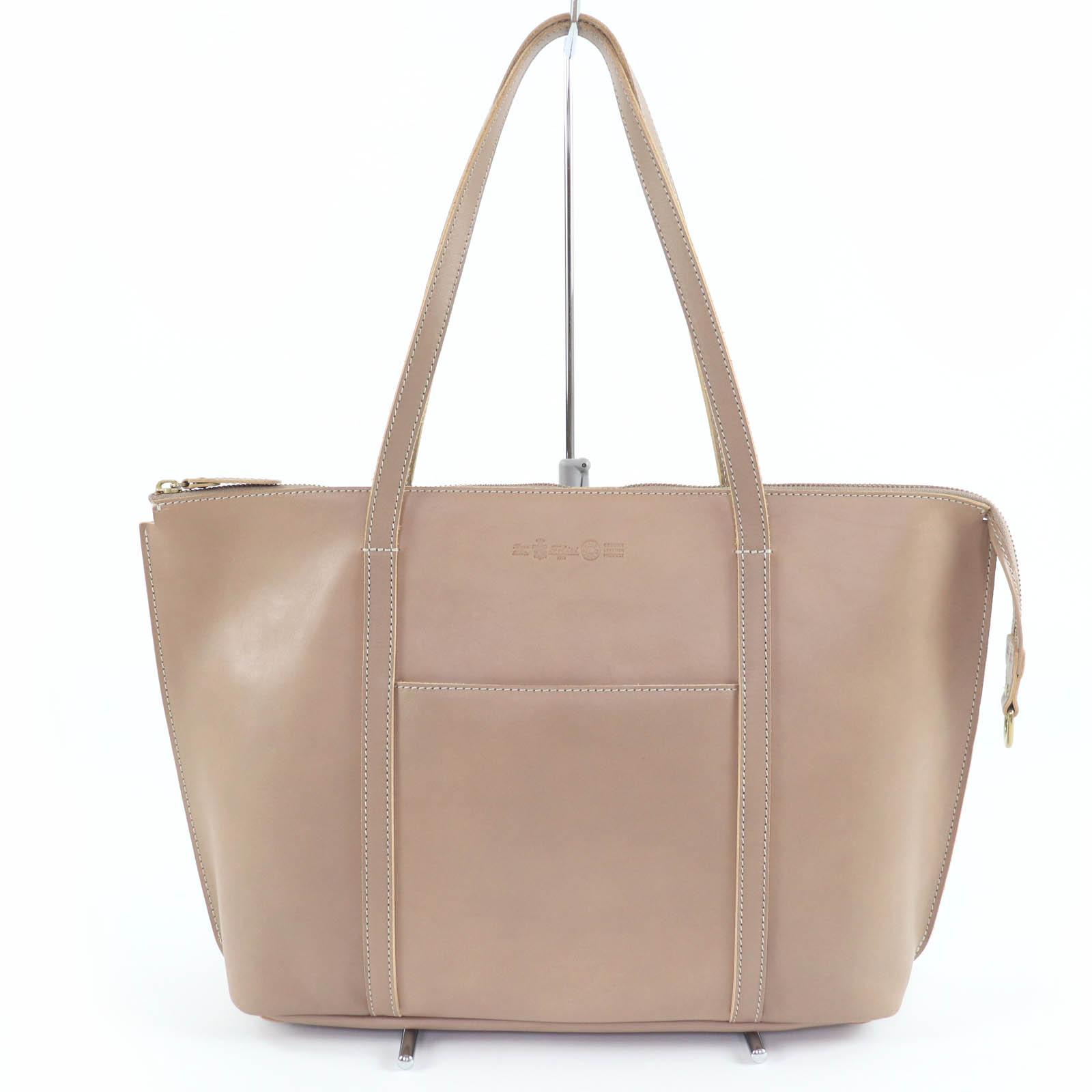 Отличная сумка-тоут Felisi с логотипом, полностью кожаная, на молнии, бежевая 20/21 Б/У