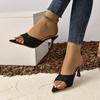 High Heels Sandals Women Summer Flower Print Thin Heeled Pumps Women Pointed Toe Party Shoes
