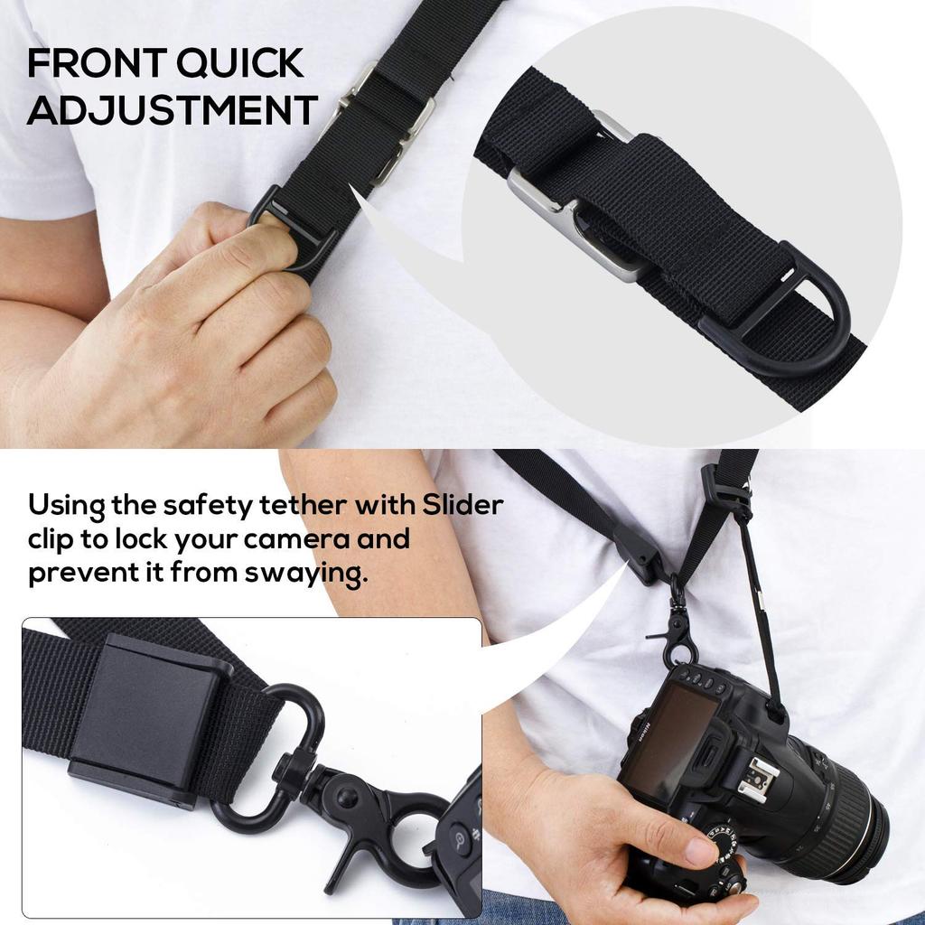 waka Camera Neck Strap with Quick Release and Safety Adjustable Camera Shoulder Sling Strap for Olympus DSLR Cameras Retro Tether, Nikon, Canon, Sony,