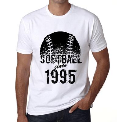 Herren Vintage T-Shirt Grafik T-Shirt Softball seit 1995 Weiß