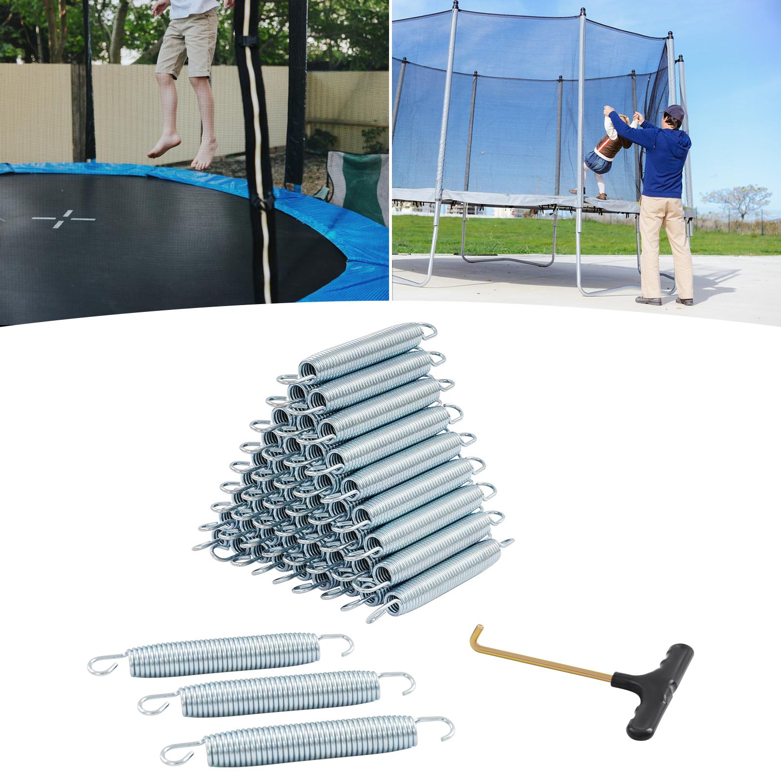 NEW Trampoline Spring, Silver Trampoline Springs Replacement, 48PCS Trampoline Springs with Spring Tool 0.3cm