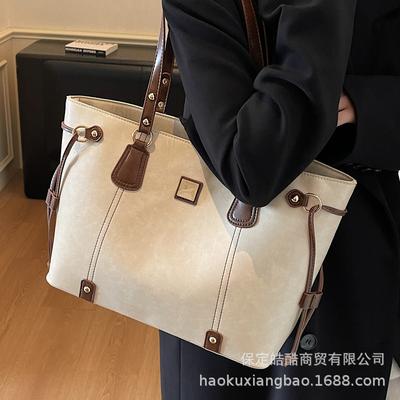 This Year's Popular Bag Women's Large-capacity 2025 New Autumn and Winter Retro Versatile Shoulder Bag Student Class Tote Bag