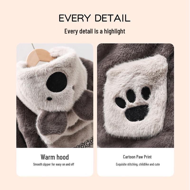 MOMOCO Boys' Hooded Plush Winter Jacket