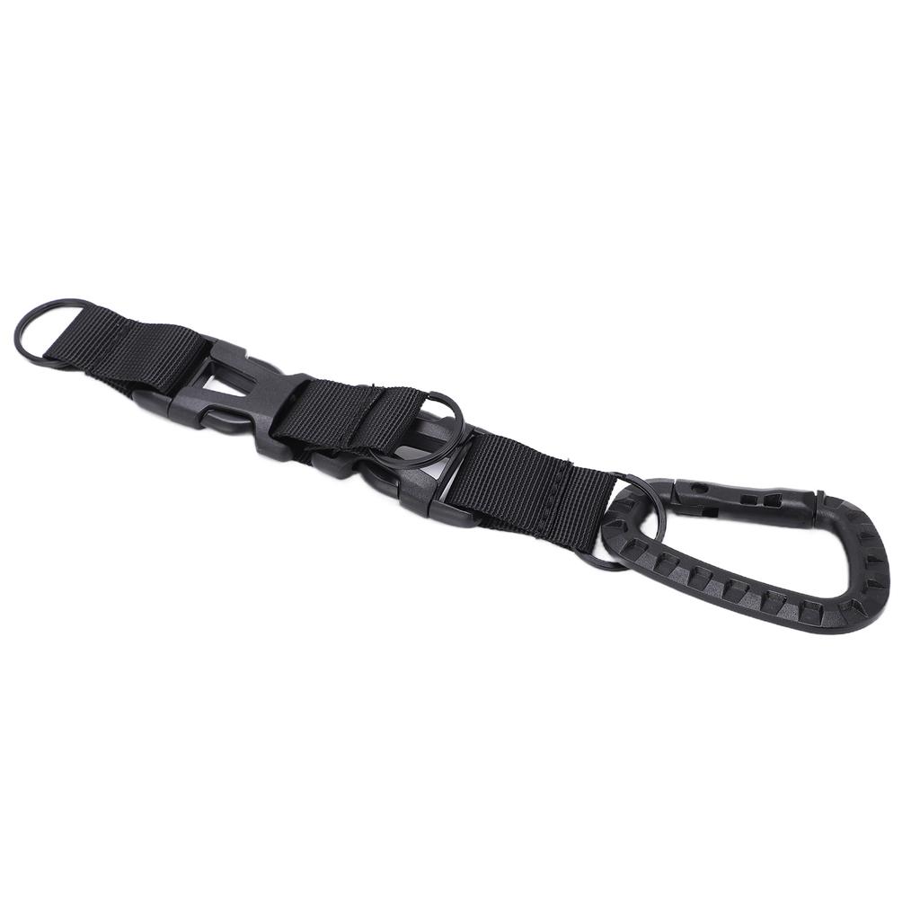Plastic Carabiner D Ring Keychain Molle Webbing Gear Clip for Camping Hiking FishingBlack