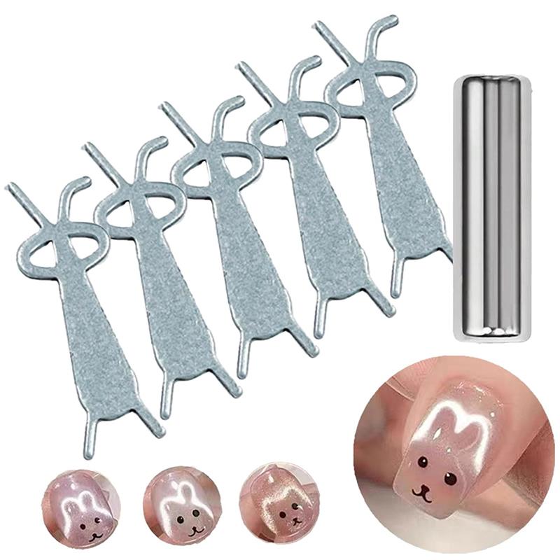 3/5pcHeart Shaped Cat Eye Magnet Y-shape Cat Eye Nail Magnet Set Love Pattern Magnet Suitable For DIYGel Polishing Magnetic Tool