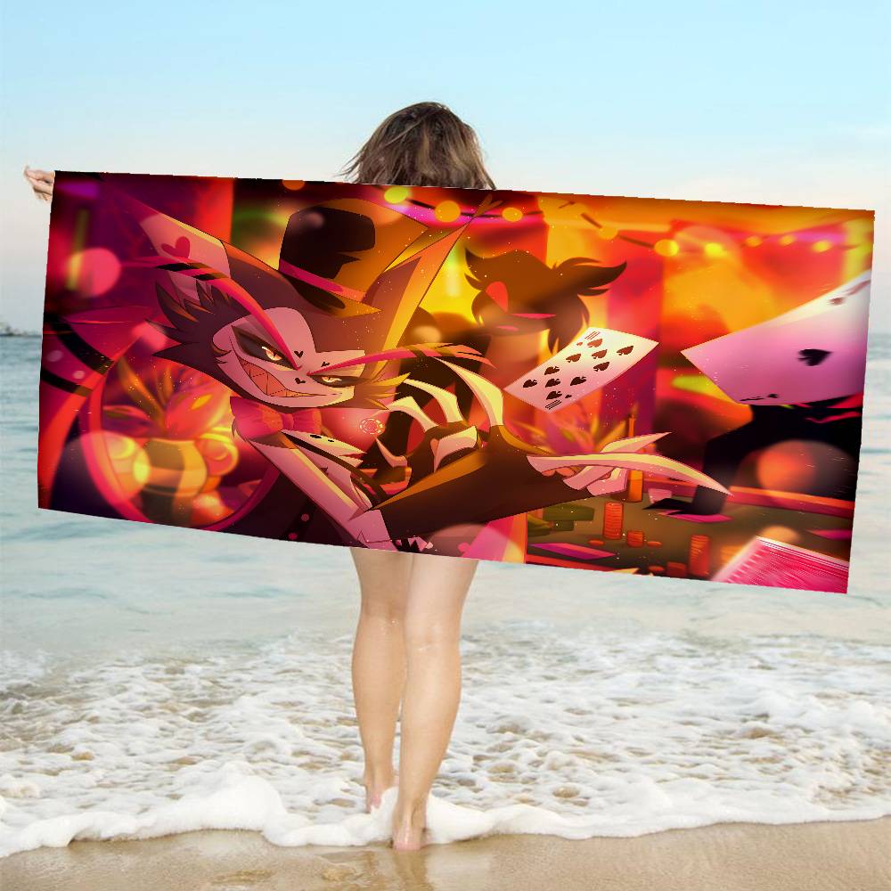 Popular Anime el H-Hazbin Bath Towel Microfiber Soft Water Absorbing Breathable For Kids Decorative Cartoon Beach Towel