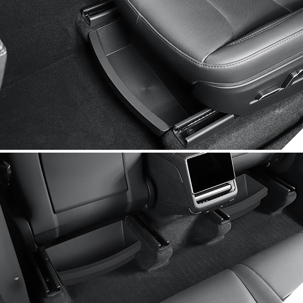 TESY For Tesla New Model Y Launch Juniper Standard Premium and Performance Front Seats Under Seat Drawer TPE Storage Box