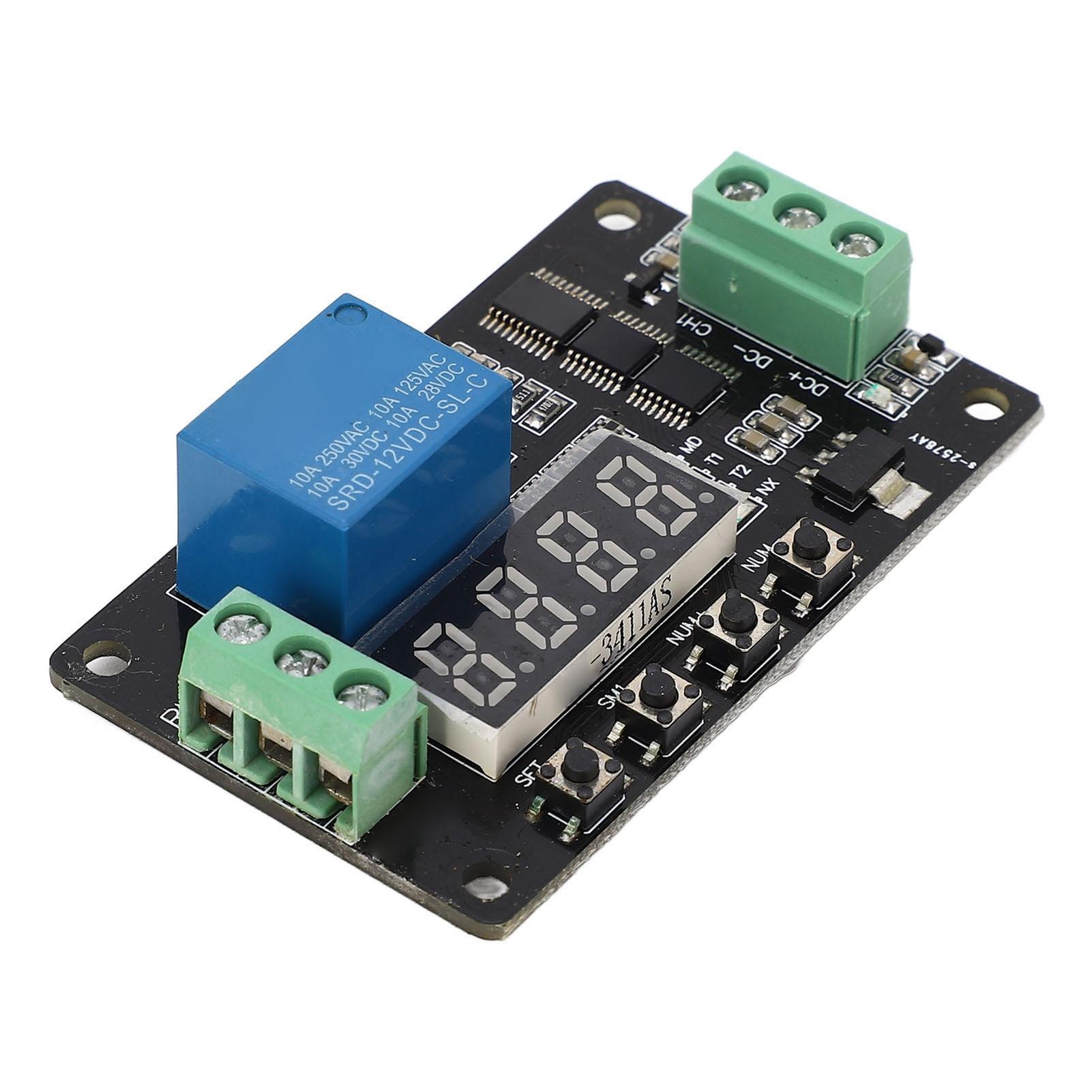 

Time Delay Relay 1 Channel DC 12V Timer Control Switch Controller Module 18 Preset Functions