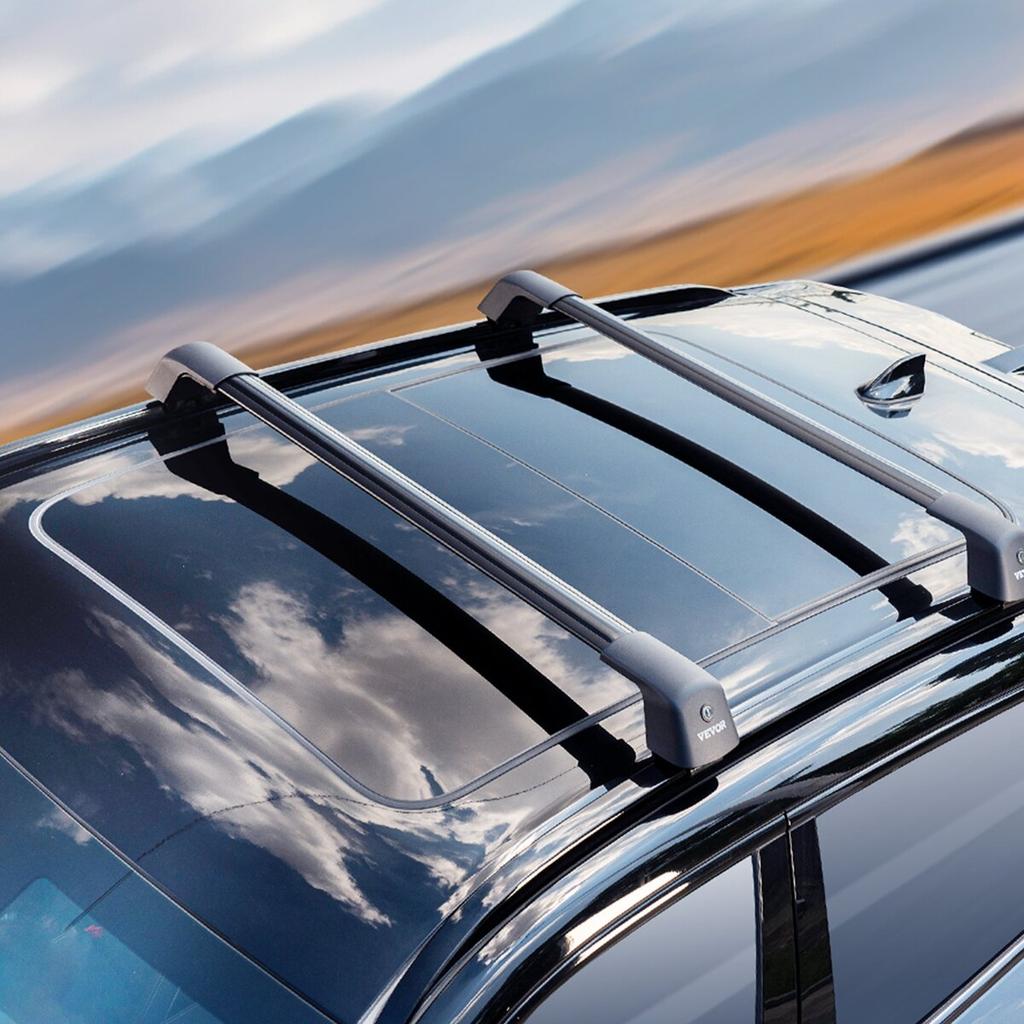 Universal Roof Rack Crossbar Max 47.6" Fits Grooved Side Rails without Gap