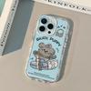 For Apple 16 Mobile Phone Case Mirror Blue Skateboard Dog for IPhone13 for Xiaomi 14pro Female 12 Cute 11 Creative